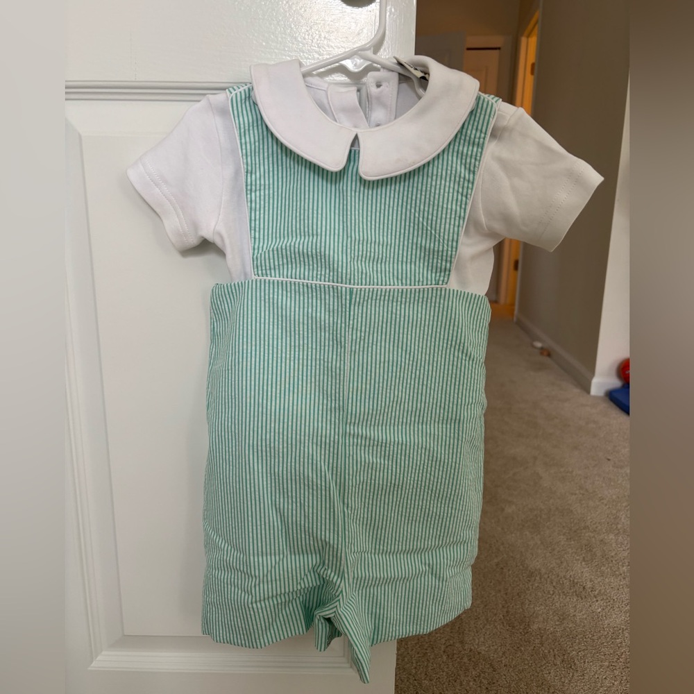 Bundle! Stitchy Fish Seaside Green Jon Jon and White Luigi Kids Polo - 2T